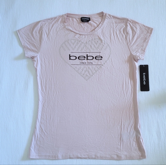bebe Tops - bebe Geometric Rhinestone💎 Heart♥️ Top - NWT
